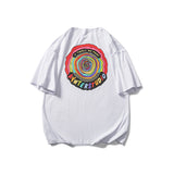 Men's T-shirt Fashion Brand Fun Color Printed Short-Sleeved T-shirt Men's Summer Loose Top Half Sleeve All-Matching
