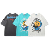 Men's T-shirt Cartoon Anime Print Short Sleeve T-shirt Men's and Women's Loose Oversize Half Sleeve