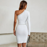 Women Bodycon Dress Spring One-Shoulder Dress