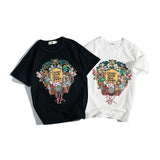 Men's T-shirt Summer Casual Cotton Short Sleeve T-shirt Men's Fresh Cartoon Zoo Printed T round Neck