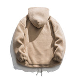 Man Fall Winter Outfis Winter Letter Embroidery Polar Fleece Pullover Cotton-Padded Jacket Men's Baggy Coat Tide