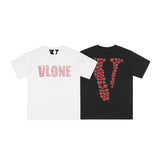 Playboi Vlone Shirt Loose Crew Neck Casual Skull Letter Short Sleeve T-shirt