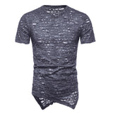 Transparent Shirt for Men Punk V-neck Short Sleeve Bottoming T-shirt