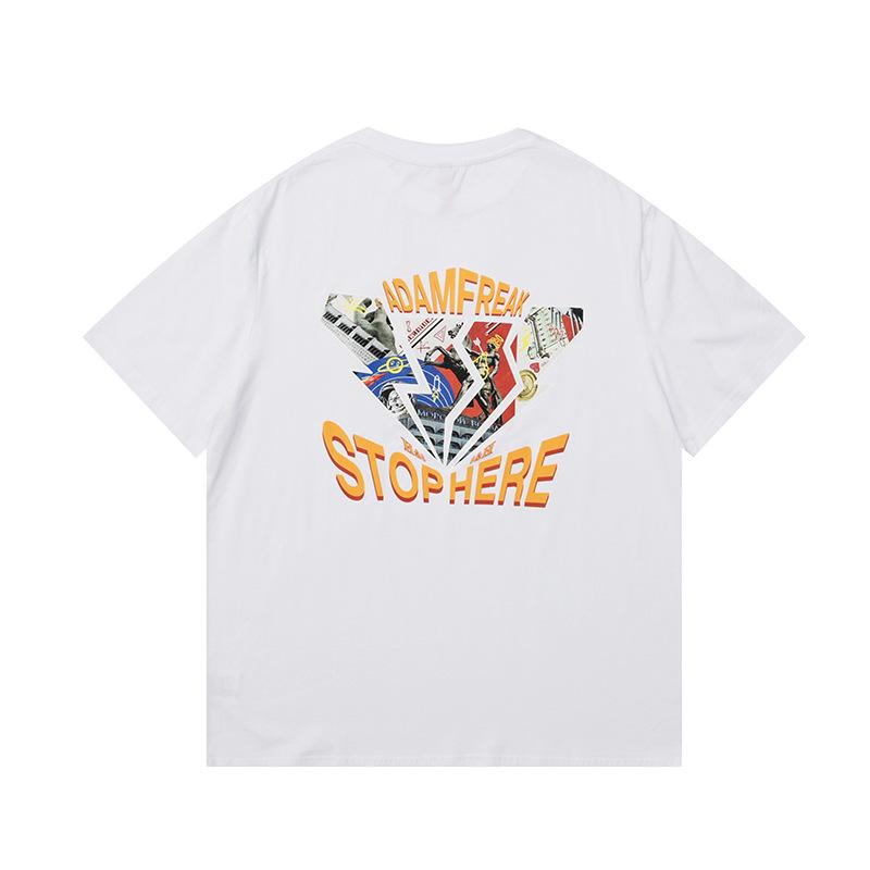 Men T Shirt Summer Casual Tops Men's Clothes Summer Wear Vintage Men's round Neck Short Sleeve Casual Loose Letter Flash Printed T-shirt