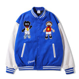 Letterman Jacket Outfit Senior Jackets Varsity Baseball Coat Cartoon Spoof Embroidered Baseball Uniform Men's Coat