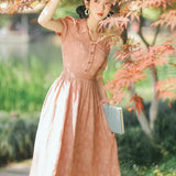 Women cottagecore Dress Summer Vintage Dress Patchwork Skirt