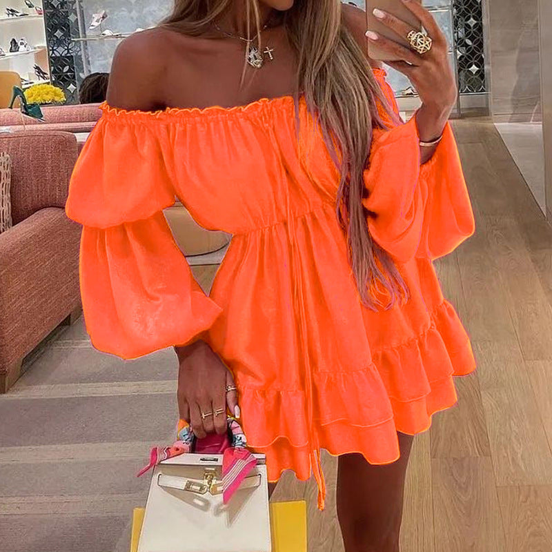 Women Bohemian Dress Spring/Summer Solid Color Skirt Dress Women
