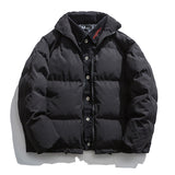 Man Fall Winter Outfis Winter Denim Stitching Stand Collar Cotton-Padded Jacket for Male Students Thermal Cotton-Padded Clothes