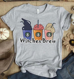 Halloween Costumes Witches Brew Witch Pumpkin Print round Neck T-shirt for Women