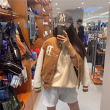 Yankees MLB Autumn and Winter NY Letter Embroidery Stitching Jacket Baseball Uniform Coat Top
