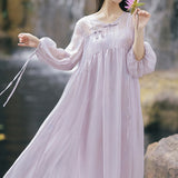 Women cottagecore Dress Loose Cheongsam Dress Summer Thin Dress