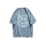 Men's T-shirt Short Sleeve T-shirt Men's Trendy Gradient Color Little Devil Loose Top Cotton Half Sleeve T-shirt