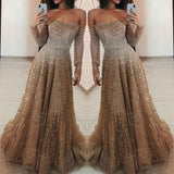 Semi Formal Dresses for Wedding Winter Shiny Long Sleeve Tube Top Dress