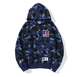 Shark Print Jacket Camouflage Male and Female Couples Wear plus Size Loose Pullover Hoodie Sweater