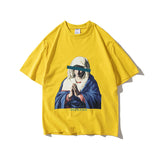 Men's T-shirt Summer T-shirt Artistic Portrait Printing Street Tide Brand round Neck Loose Large Size Short Sleeve T-shirt Men