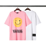 We11done T Shirt Smiley Face Letter Print Loose Casual Men