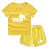 Children Pokemon Pikachu Tshirts & Shorts Casual Sports Sweat-Absorbent Suit Neutral