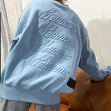 We11done Hoodie Long Sleeve Three-Dimensional Relief Loose round Neck Men's Women's Pullover