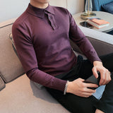 Men Polo Shirts Lapel Knitwear T-shirt