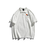 Man Summer T Shirt Loose Preppy Style Polo Shirt Half Sleeve