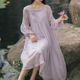 Women cottagecore Dress Loose Cheongsam Dress Summer Thin Dress