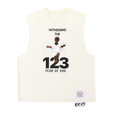 Rrr123 T-Shirt Retro Angel Print Heavy Vest