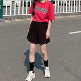 Thrasher T Shirt Summer T-shirt Male Letter Flame Print Pure Cotton Couple