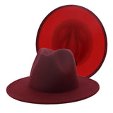 Walter White Fedora Two-Tone Woolen Hat Double-Sided Felt Hat Autumn and Winter Assorted Colors Retro