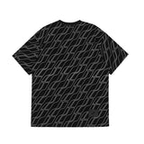 We11done T Shirt High Quality Printed Reflective Stripe Corrugated Loose Men's and Women's round Neck Short Sleeve Cotton