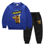 Children Pokemon Pikachu Hoodie & Pant Set Two-Piece Baby Cotton Sweater Set