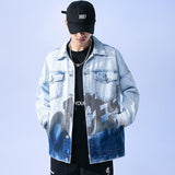 Spring Denim Jacket Men's Plus Size Loose Top Plus Size Casual Men Denim Jacket