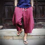 Linen Pants Straight Leg Pants Drawstring Lightweight Elastic Beach Pants Linen Men's Clothing Casual and Comfortable