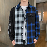 Mens Flannel Jacket Plaid Shirt Men's Long Sleeve Autumn