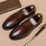 Loafers for Men Autumn Men's Leather Shoes Men's Genuine Leather Casual Lace up British Style Peas Shoes