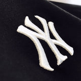 Yankees Summer Embroidered Back Presbyopic Large Printed T-shirt Loose Slimming Casual Short Sleeve'