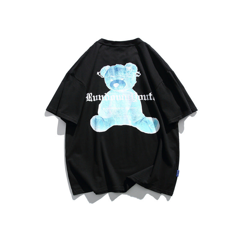Man Summer T Shirt Cartoon Bear Print