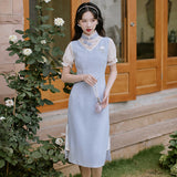 Women Cottagecore Dress Vintage Cheongsam Dress Summer
