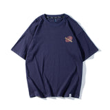 Men's T-shirt Short-Sleeved T-shirt Men's Summer Casual Street Trendy Sports Vintage Letter Print Loose Couple Tee