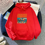 Slogan Graphic Hoodie Baggy Coat Velvet Padded Hooded Sweatshirt