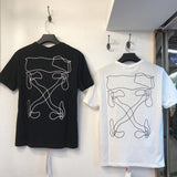 Off White T Shirt Pullover Summer Loose Men's Clothing Owt Short Sleeve Arrow Casual Short Sleeve