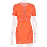 Kesha Black Dress Sexy Patchwork Hollow out See-through Women's Dress