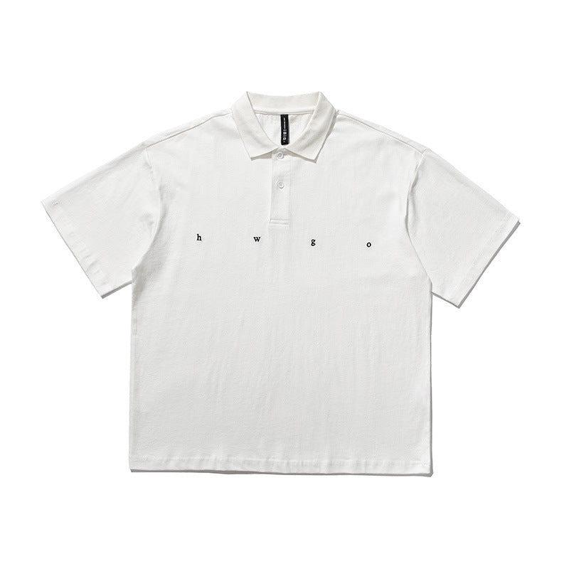 2022 Summer Man Outfits Embroidered Lapel Polo Shirt