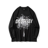 Slogan Graphic Hoodie Autumn and Winter Men and Women Same Letter Print Top