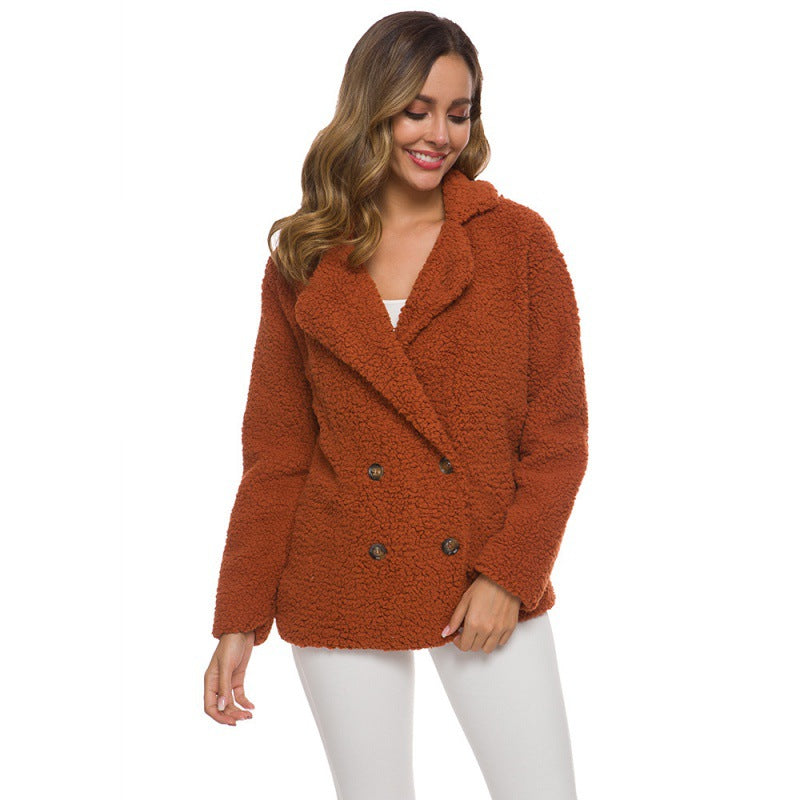 Women Sherpa Jacket Autumn Winter Berber Fleece Thick Women's Clothes Sweater Lamb Wool Coat