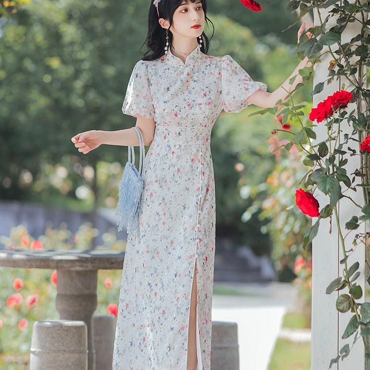 Women's Cottagecore Dress Floral Dress Summer Retro Gentle