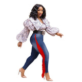 Women Plus Size Jeans Slim-Fit Tassel Denim Skinny Pants