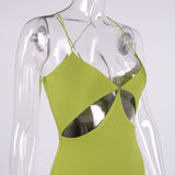 Women Summer Dresses Midaxi Dress Autumn Women's Clothing Sexy V-neck Hollow Backless Suspender Dress Autumn
