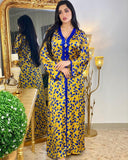 Muslim Women Stylish Kashibo Abaya Muslim Ladies Long Gown Islamic Clothing Jilbab Jalabiya Printed Dress Long Sleeve Robe