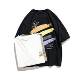 Hip Hop Rainbow Printing Short Sleeve T-shirt Baby Boy and Girl Summer round Neck Half Sleeve Tee Loose