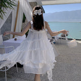 Fairy Dress Vacation Skirt Irregular Cake Dress Design Mesh Lace Pleated Fairy First Love Dress